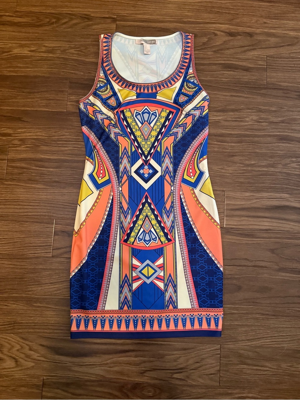 Forever 21 Contemporary Tribal Geometric Bodycon Mini Dress Size S